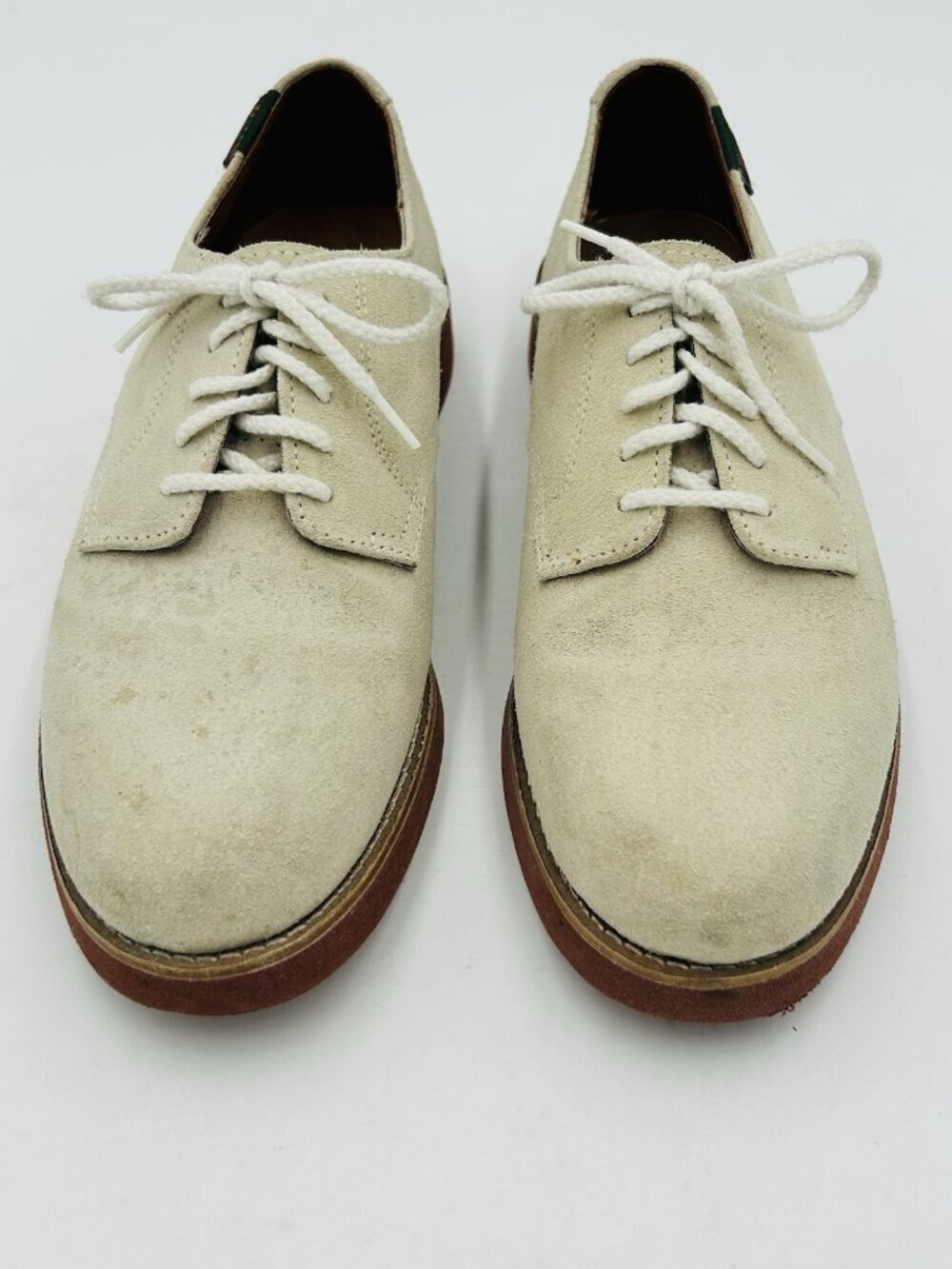 GH Bass & Co Exeter Oxford Shoes Men's Size 7.5M Suede Lace Up Pale Tan